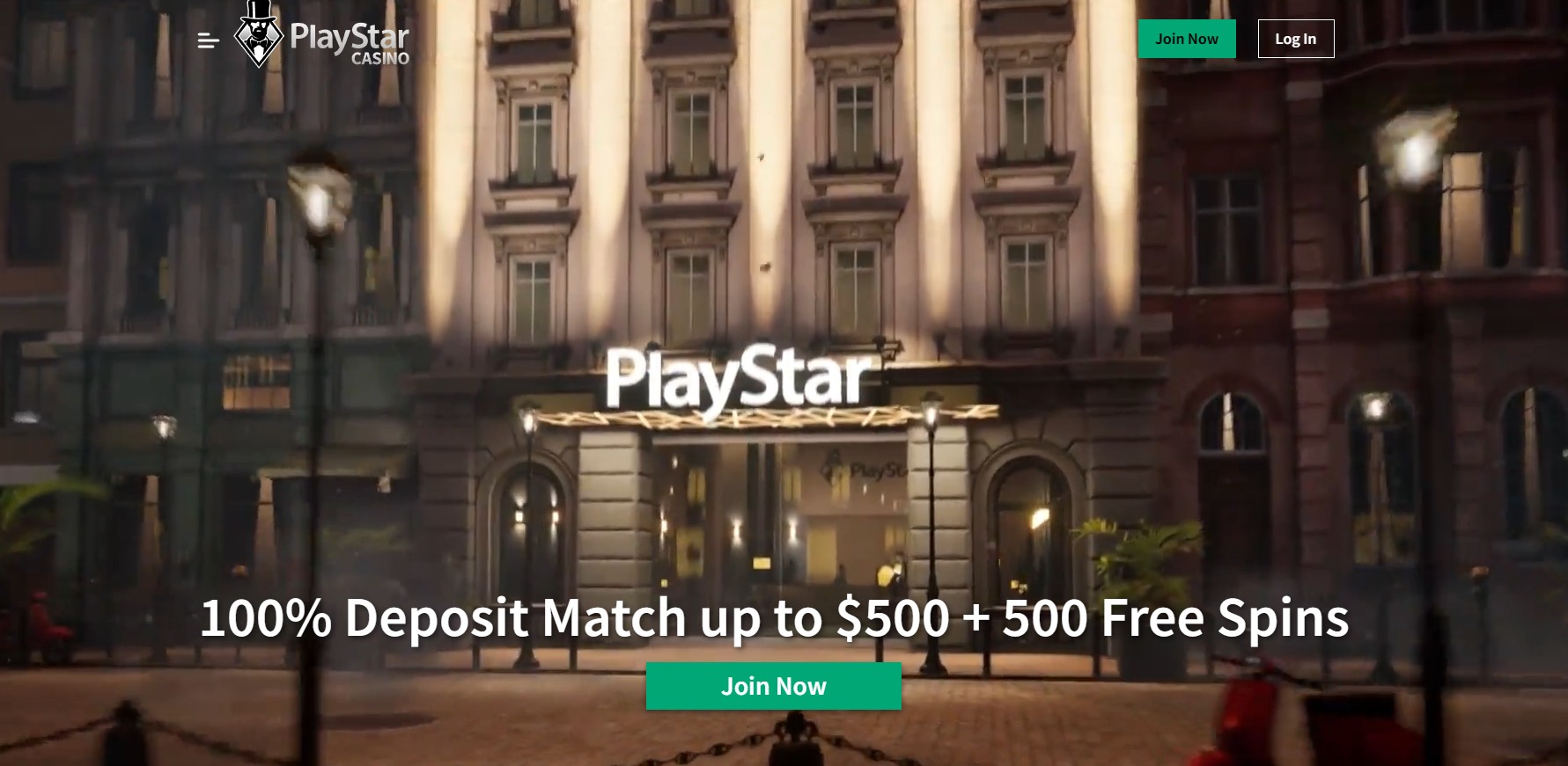 PlayStar Casino lobby interface showcasing mobile-optimized design